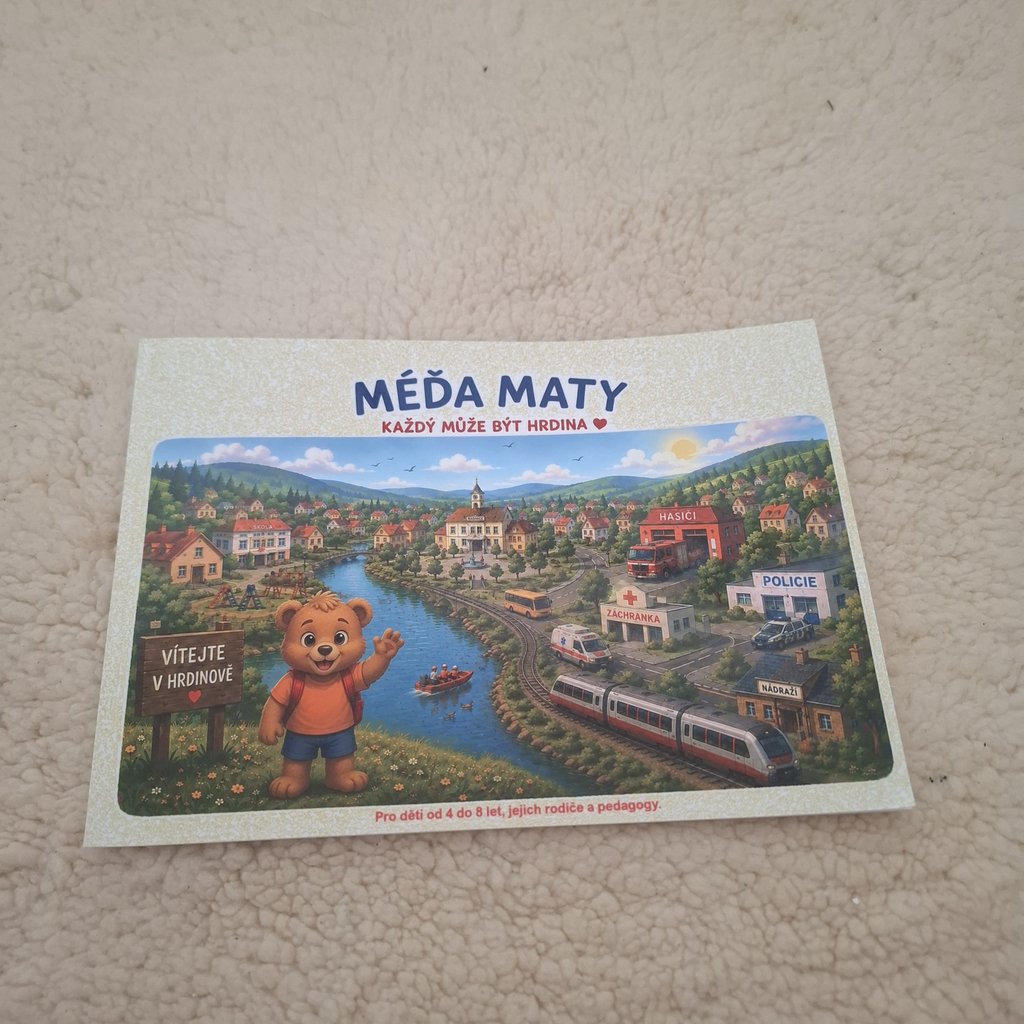 Obálka knihy Méďa Maty s medvídkem Matym ve městě Hrdinova